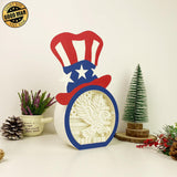 Freedom - Uncle Sam Hat Papercut Lightbox File - 10.3x7.5" - Cricut File - LightBoxGoodMan - LightboxGoodman