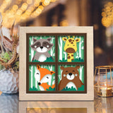 Funny Animals – Paper Cut Light Box File - Cricut File - 8x8 inches - LightBoxGoodMan - LightboxGoodman