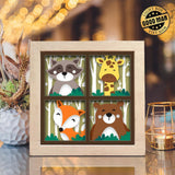 Funny Animals – Paper Cut Light Box File - Cricut File - 8x8 inches - LightBoxGoodMan - LightboxGoodman