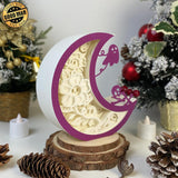 Ghost Flower - Paper Cut Moon Light Box File - Cricut File - 16x16cm - LightBoxGoodMan - LightboxGoodman