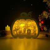 Ghost - Paper Cut PumpKin Light Box File - Cricut File - 16.6x17.5 cm - LightBoxGoodMan