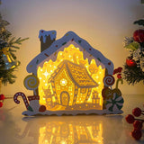 Gingerbread House - Paper Cut Gingerbread House Light Box File - Cricut File - 7x9 Inches - LightBoxGoodMan - LightboxGoodman