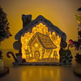 Gingerbread House - Paper Cut Gingerbread House Light Box File - Cricut File - 7x9 Inches - LightBoxGoodMan - LightboxGoodman