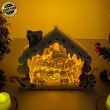 Gingerbread - Paper Cut Gingerbread House Light Box File - Cricut File - 7x9 Inches - LightBoxGoodMan - LightboxGoodman