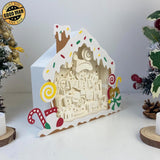 Gingerbread - Paper Cut Gingerbread House Light Box File - Cricut File - 7x9 Inches - LightBoxGoodMan - LightboxGoodman