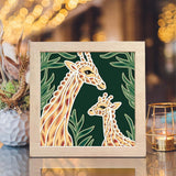 Giraffe Mother And Baby 2 – Paper Cut Light Box File - Cricut File - 8x8 inches - LightBoxGoodMan