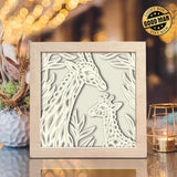 Giraffe Mother And Baby 2 – Paper Cut Light Box File - Cricut File - 8x8 inches - LightBoxGoodMan - LightboxGoodman