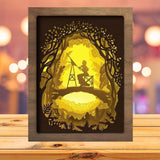 Girl Painting 1 - Paper Cutting Light Box - LightBoxGoodman