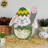 Gnome Easter - Bunny Easter Egg Papercut Lightbox File - Cricut File - 8x7 Inches - LightBoxGoodMan - LightboxGoodman