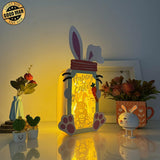 Gnome Easter - Bunny Mason Jar Papercut Lightbox File - Cricut File - 8,3x6,7 Inches - LightBoxGoodMan - LightboxGoodman