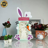 Gnome Easter - Bunny Mason Jar Papercut Lightbox File - Cricut File - 8,3x6,7 Inches - LightBoxGoodMan - LightboxGoodman