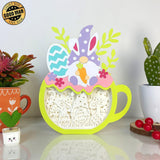 Gnome Easter - Easter Cup Papercut Lightbox File - Gnome Motif - Cricut File - 8,3x7,1 Inches - LightBoxGoodMan - LightboxGoodman