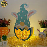 Gnome Easter - Gnome Easter Egg Papercut Lightbox File - Cricut File - 10,7x6 Inches - LightBoxGoodMan - LightboxGoodman