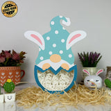 Gnome Easter - Gnome Easter Egg Papercut Lightbox File - Cricut File - 10,7x6 Inches - LightBoxGoodMan - LightboxGoodman