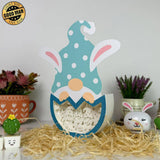 Gnome Easter - Gnome Easter Egg Papercut Lightbox File - Cricut File - 10,7x6 Inches - LightBoxGoodMan - LightboxGoodman