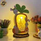 Gnome Easter - Paper Cut Carrot Light Box File - Cricut File - 10x7.2 Inches - LightBoxGoodMan - LightboxGoodman