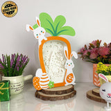 Gnome Easter - Paper Cut Carrot Light Box File - Cricut File - 10x7.2 Inches - LightBoxGoodMan - LightboxGoodman