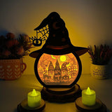 Gnome Halloween - Paper Cut Witch Hat Light Box File - Cricut File - 18x23 cm - LightBoxGoodMan - LightboxGoodman