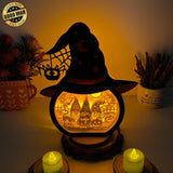 Gnome Halloween - Paper Cut Witch Hat Light Box File - Cricut File - 18x23 cm - LightBoxGoodMan - LightboxGoodman