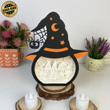 Gnome Halloween - Paper Cut Witch Hat Light Box File - Cricut File - 18x23 cm - LightBoxGoodMan - LightboxGoodman