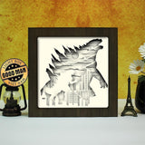 Godzilla 2 – Paper Cut Light Box File - Cricut File - 8x8 inches - LightBoxGoodMan - LightboxGoodman