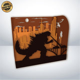 Godzilla - Paper Cut Mini-Showcase File - Cricut File - 10x12cm - LightBoxGoodMan - LightboxGoodman