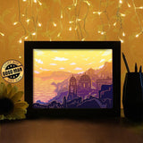 Greece Landscape - Paper Cutting Light Box - LightBoxGoodman - LightboxGoodman