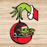 Grinch And Baby Yoda Christmas - Paper 3D Layered File - Cricut File - 20x29cm - LightBoxGoodMan