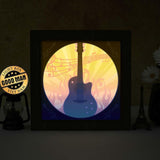 Guitar 2 – Paper Cut Light Box File - Cricut File - 20x20cm - LightBoxGoodMan - LightboxGoodman