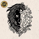 Half Lion Flower – Paper Cutting SVG Template files, 20x26 cm - LightboxGoodman