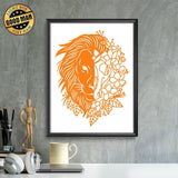 Half Lion Flower – Paper Cutting SVG Template files, 20x26 cm - LightboxGoodman