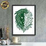 Half Lion Flower – Paper Cutting SVG Template files, 20x26 cm - LightboxGoodman