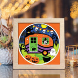 Halloween Camper – Paper Cut Light Box File - Cricut File - 20x20cm - LightBoxGoodMan - LightboxGoodman