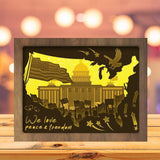 Happy 4th Of July 3 - Paper Cutting Light Box - LightBoxGoodman - LightboxGoodman