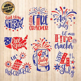 Happy 4th Of July - Cricut File - Svg, Png, Dxf, Eps - LightBoxGoodMan - LightboxGoodman