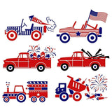 Happy 4th Of July Truck - Cricut File - Svg, Png, Dxf, Eps - LightBoxGoodMan - LightboxGoodman