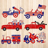 Happy 4th Of July Truck - Cricut File - Svg, Png, Dxf, Eps - LightBoxGoodMan - LightboxGoodman