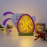 Happy Easter - Rabbit Easter Egg Papercut Lightbox File - Cricut File - 9.8x7 Inches - LightBoxGoodMan - LightboxGoodman