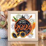 Happy New Year 2 – Paper Cut Light Box File - Cricut File - 8x8 inches - LightBoxGoodMan - LightboxGoodman