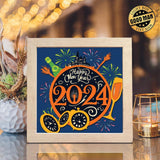 Happy New Year 2 – Paper Cut Light Box File - Cricut File - 8x8 inches - LightBoxGoodMan - LightboxGoodman