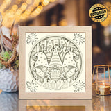 Happy New Year Gnomes – Paper Cut Light Box File - Cricut File - 8x8 inches - LightBoxGoodMan - LightboxGoodman