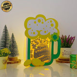 Happy St.Patrick's Day - St. Patrick's Beer Mug Papercut Lightbox File - Cricut File - 9x7 Inches - LightBoxGoodMan - LightboxGoodman