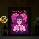 Happy Women's Day 3 - Paper Cut Light Box File - Cricut File - 20x26cm - LightBoxGoodMan - LightboxGoodman