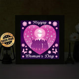 Happy Women's Day - Paper Cut Light Box File - Cricut File - 8x8 inches - LightBoxGoodMan - LightboxGoodman