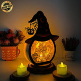 Haunted House - Paper Cut Witch Hat Light Box File - Cricut File - 18x23 cm - LightBoxGoodMan - LightboxGoodman