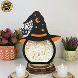 Haunted House - Paper Cut Witch Hat Light Box File - Cricut File - 18x23 cm - LightBoxGoodMan - LightboxGoodman