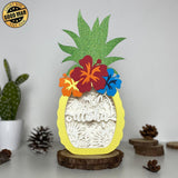 Hawaii 3 - Paper Cut Pineapple Light Box File - Cricut File - 14,3x28,7cm - LightBoxGoodMan - LightboxGoodman