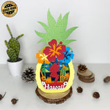 Hawaii - Paper Cut Pineapple Light Box File - Cricut File - 14,3x28,7cm - LightBoxGoodMan - LightboxGoodman