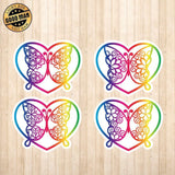 Heart Butterfly Spectrum Stickers - Cricut File - Svg, Png, Dxf, Eps - LightBoxGoodMan - LightboxGoodman