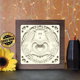 Heart Hands - Paper Cutting Light Box - LightBoxGoodman - LightboxGoodman